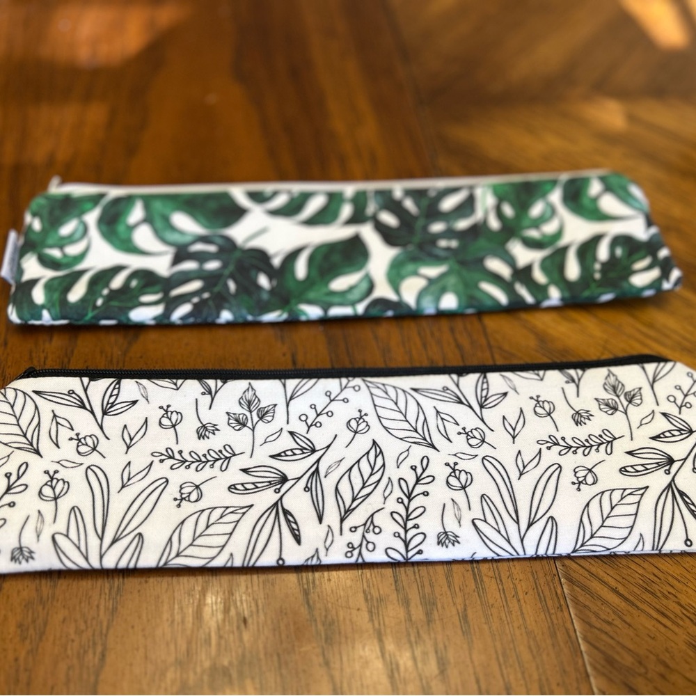 Mermaid Straw Leaf Print Straw/Pencil Cases
